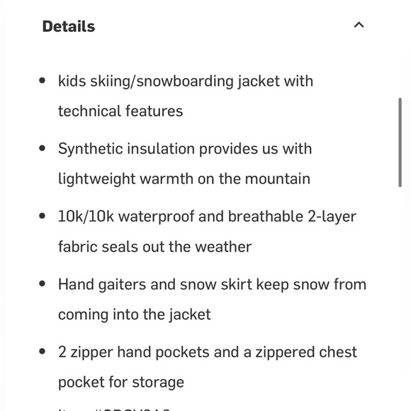 Kids ORAGE BOY’S SUTTON INSULATED JACKET SKI/SNOWBOARD SIZE 8 - Picture 11 of 14